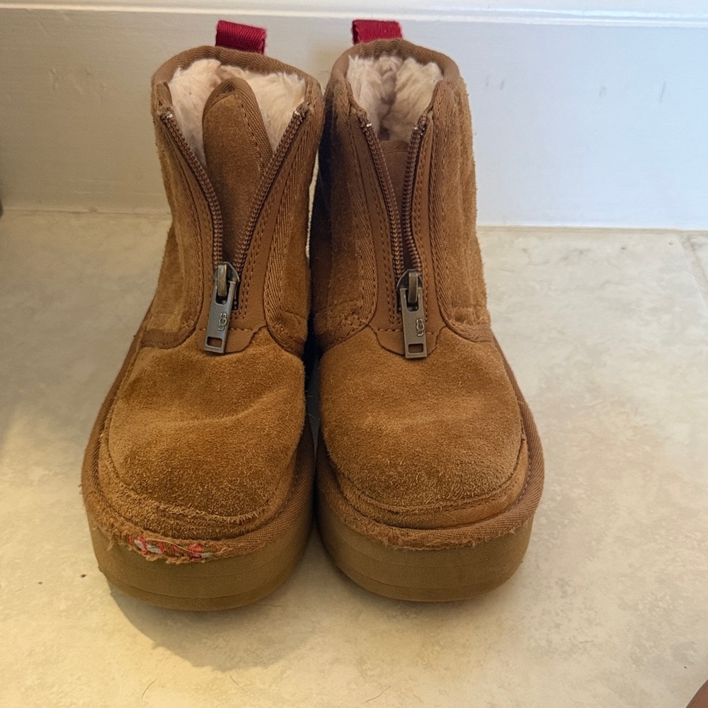 UGG Tan Kids Boots with Zipper
